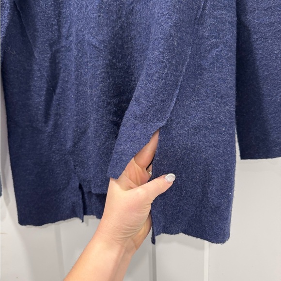 Eileen Fisher Navy merino wool asymmetrical sweater PP/PTP - Picture 3 of 6